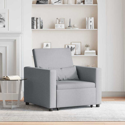 Einzel-Schlafsofa mit Rädern Hellgrau 90 x 165 x 87 cm Stoff