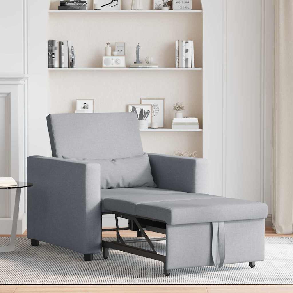 Einzel-Schlafsofa mit Rädern Hellgrau 90 x 165 x 87 cm Stoff