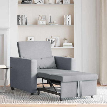 Einzel-Schlafsofa mit Rädern Hellgrau 90 x 165 x 87 cm Stoff