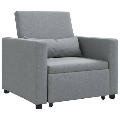 Einzel-Schlafsofa mit Rädern Hellgrau 90 x 165 x 87 cm Stoff