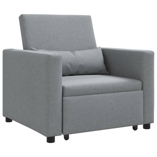 Einzel-Schlafsofa mit Rädern Hellgrau 90 x 165 x 87 cm Stoff