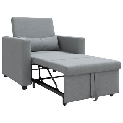 Einzel-Schlafsofa mit Rädern Hellgrau 90 x 165 x 87 cm Stoff