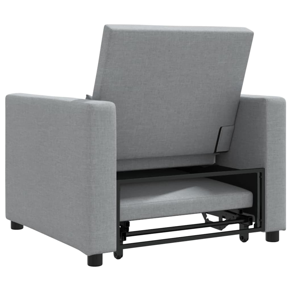 Einzel-Schlafsofa mit Rädern Hellgrau 90 x 165 x 87 cm Stoff