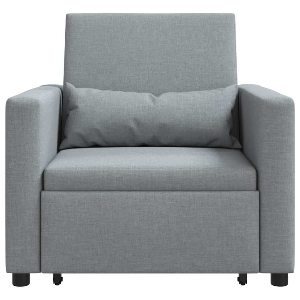 Einzel-Schlafsofa mit Rädern Hellgrau 90 x 165 x 87 cm Stoff