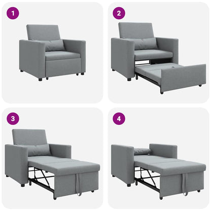 Einzel-Schlafsofa mit Rädern Hellgrau 90 x 165 x 87 cm Stoff