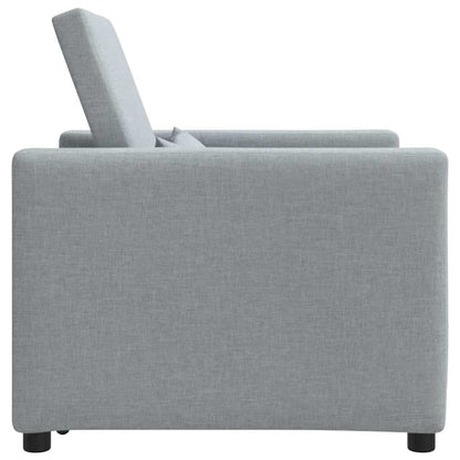 Einzel-Schlafsofa mit Rädern Hellgrau 90 x 165 x 87 cm Stoff
