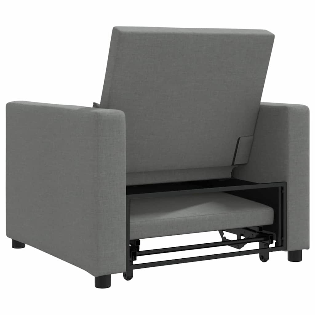 Einzel-Schlafsofa mit Rädern Dunkelgrau 90 x 165 x 87 cm Stoff