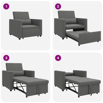 Einzel-Schlafsofa mit Rädern Dunkelgrau 90 x 165 x 87 cm Stoff
