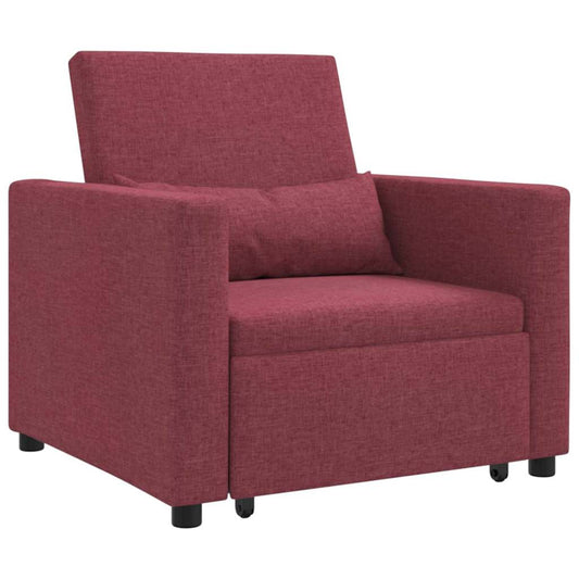 Einzel-Schlafsofa mit Rädern Weinrot 90 x 165 x 87 cm Stoff