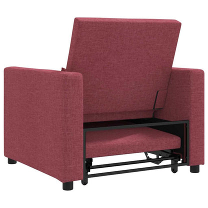 Einzel-Schlafsofa mit Rädern Weinrot 90 x 165 x 87 cm Stoff