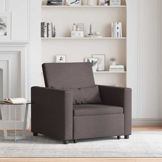 Einzel-Schlafsofa mit Rädern Dunkelbraun 90 x 165 x 87 cm Stoff