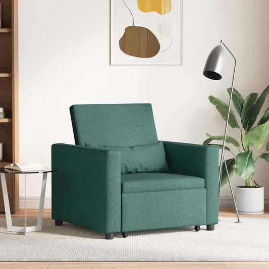 Einzel-Schlafsofa mit Rädern Dunkelgrün 90 x 165 x 87 cm Stoff
