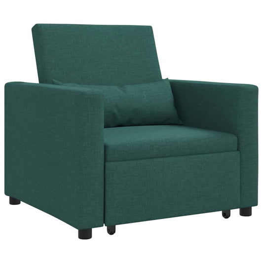 Einzel-Schlafsofa mit Rädern Dunkelgrün 90 x 165 x 87 cm Stoff