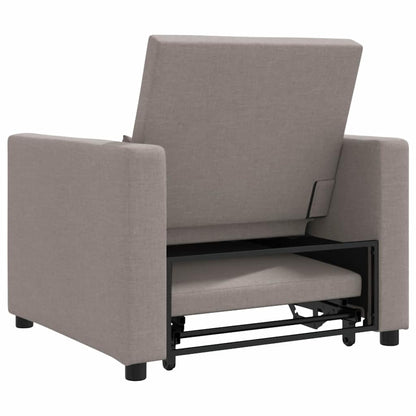 Einzel-Schlafsofa mit Rädern Taupe 90 x 165 x 87 cm Stoff