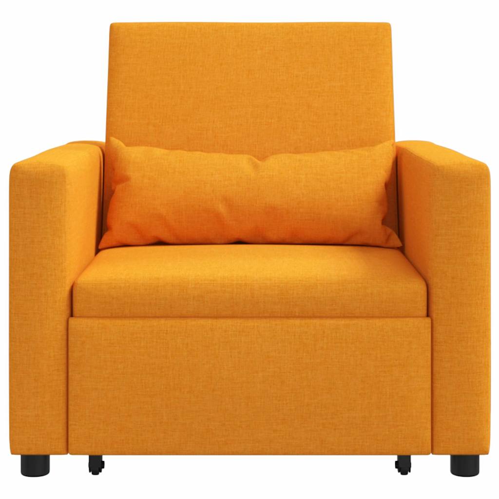 Einzel-Schlafsofa mit Rädern Dunkelgelb 90 x 165 x 87 cm Stoff