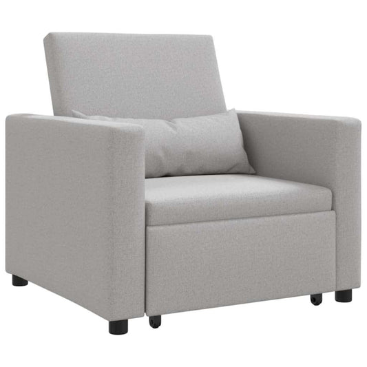 Einzel-Schlafsofa mit Rädern Wolkengrau 90 x 165 x 87 cm Stoff