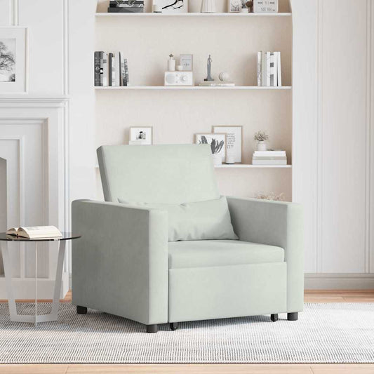 Einzel-Schlafsofa mit Rädern Hellgrau 90 x 165 x 87 cm Samt