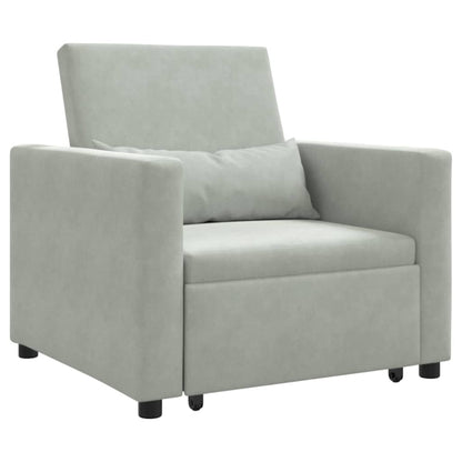 Einzel-Schlafsofa mit Rädern Hellgrau 90 x 165 x 87 cm Samt
