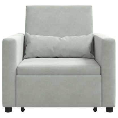 Einzel-Schlafsofa mit Rädern Hellgrau 90 x 165 x 87 cm Samt