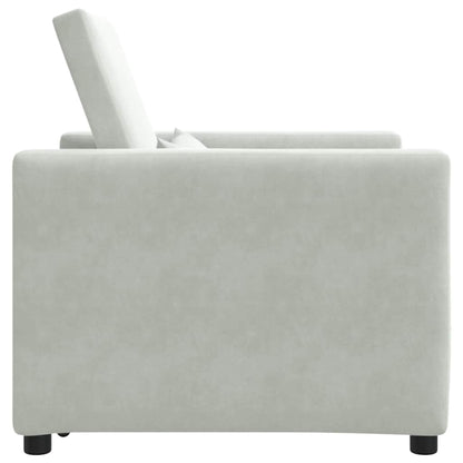 Einzel-Schlafsofa mit Rädern Hellgrau 90 x 165 x 87 cm Samt