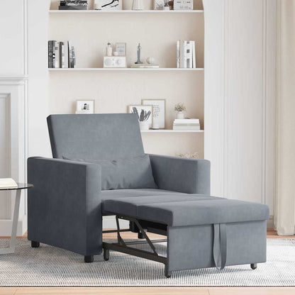 Einzel-Schlafsofa mit Rädern Dunkelgrau 90 x 165 x 87 cm Samt