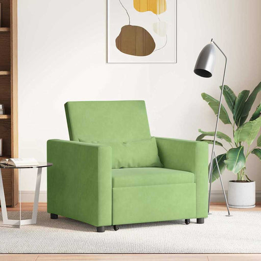 Einzel-Schlafsofa mit Rädern Hellgrün 90 x 165 x 87 cm Samt