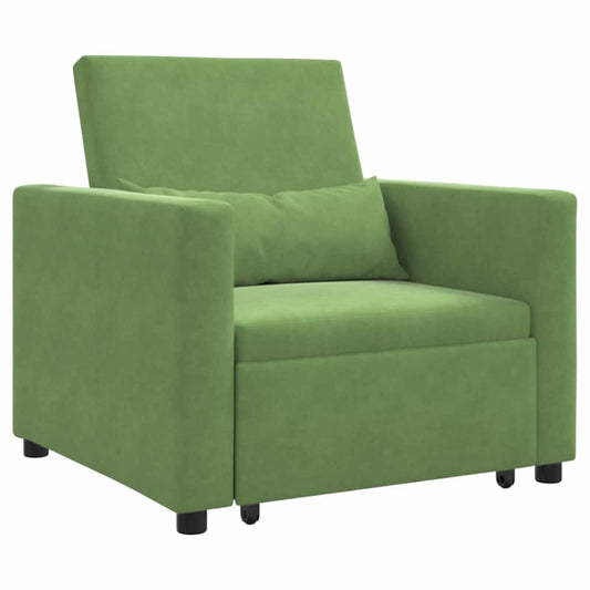Einzel-Schlafsofa mit Rädern Hellgrün 90 x 165 x 87 cm Samt