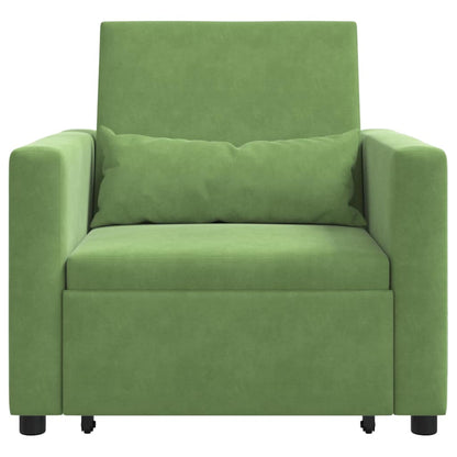 Einzel-Schlafsofa mit Rädern Hellgrün 90 x 165 x 87 cm Samt