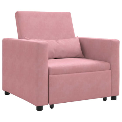 Einzel-Schlafsofa mit Rädern Hellrosa 90 x 165 x 87 cm Samt