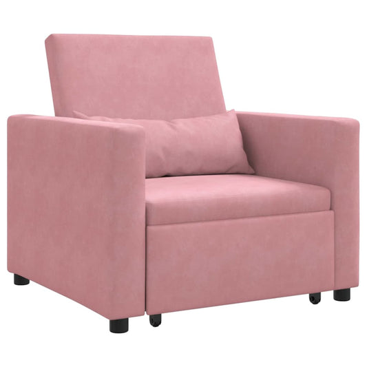 Einzel-Schlafsofa mit Rädern Hellrosa 90 x 165 x 87 cm Samt