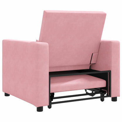 Einzel-Schlafsofa mit Rädern Hellrosa 90 x 165 x 87 cm Samt