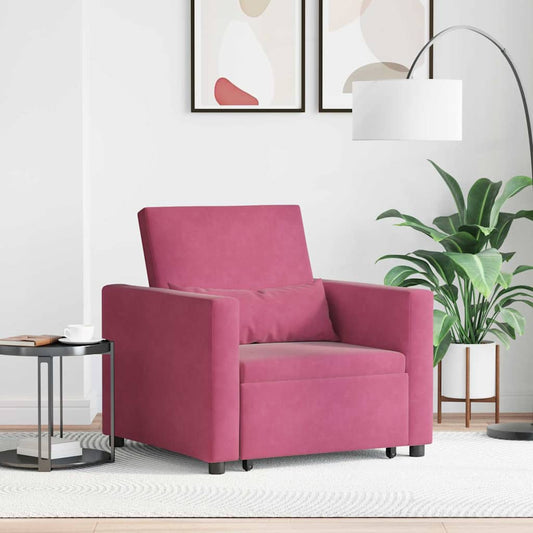 Einzel-Schlafsofa mit Rädern Weinrot 90 x 165 x 87 cm Samt