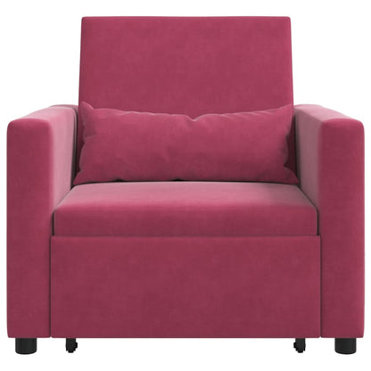 Einzel-Schlafsofa mit Rädern Weinrot 90 x 165 x 87 cm Samt