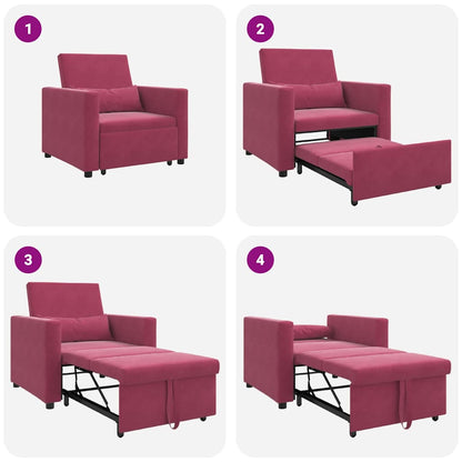 Einzel-Schlafsofa mit Rädern Weinrot 90 x 165 x 87 cm Samt