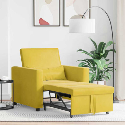 Einzel-Schlafsofa mit Rädern Gelb 90 x 165 x 87 cm Samt