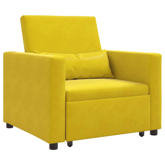 Einzel-Schlafsofa mit Rädern Gelb 90 x 165 x 87 cm Samt