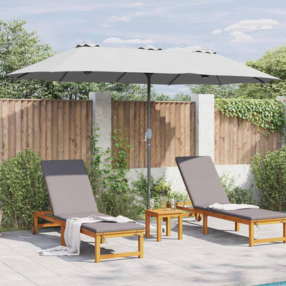 Gartenparasol Sand 370 x 197 x 239 cm Pulverbeschichteter Stahl