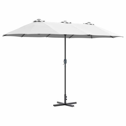 Gartenparasol Sand 370 x 197 x 239 cm Pulverbeschichteter Stahl
