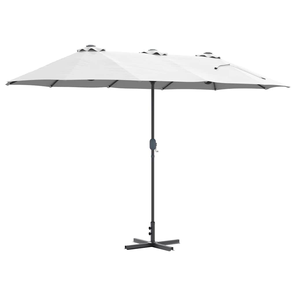 Gartenparasol Sand 370 x 197 x 239 cm Pulverbeschichteter Stahl