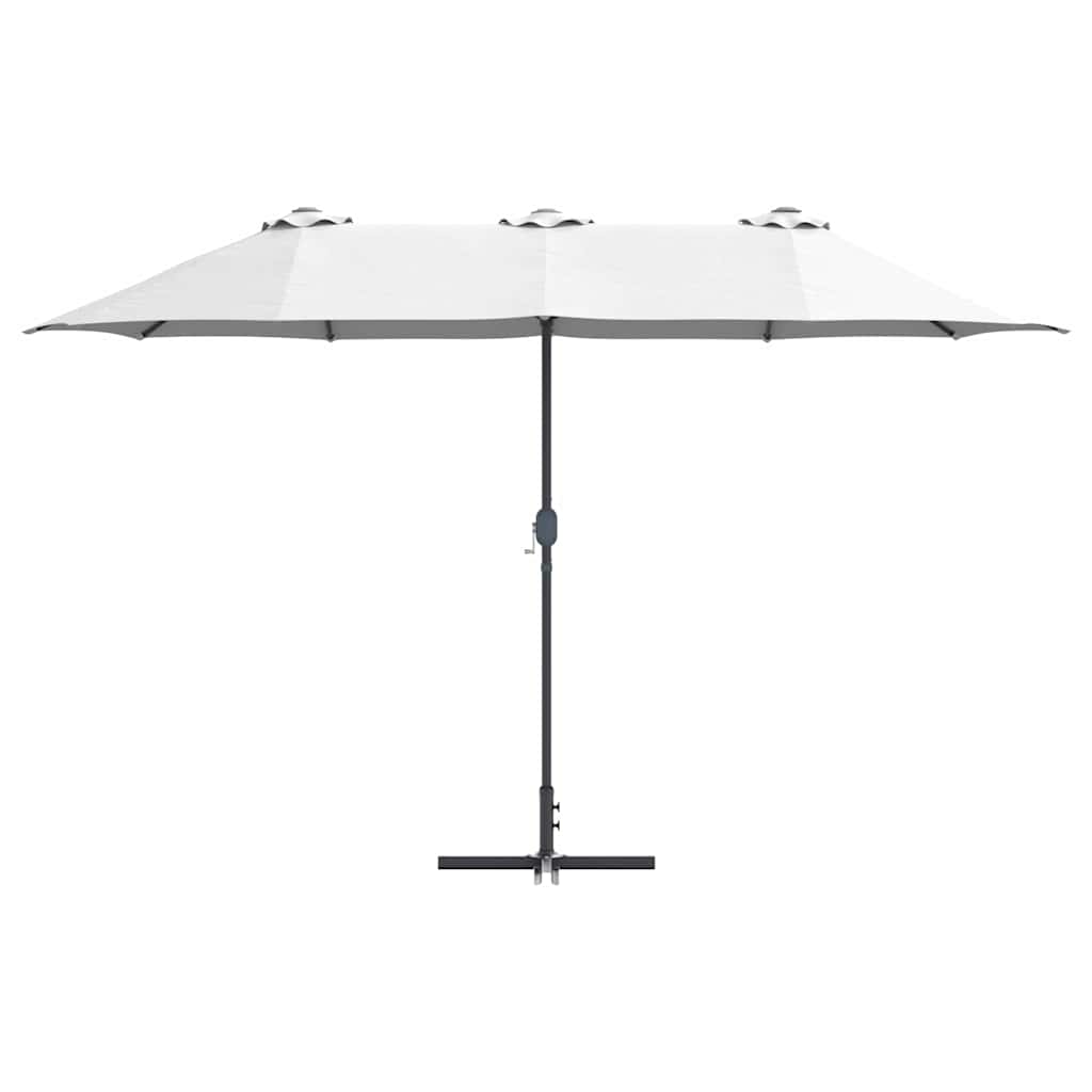 Gartenparasol Sand 370 x 197 x 239 cm Pulverbeschichteter Stahl