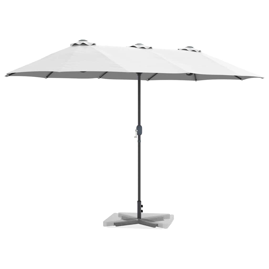 Gartenparasol Sand 370 x 197 x 239 cm Pulverbeschichteter Stahl