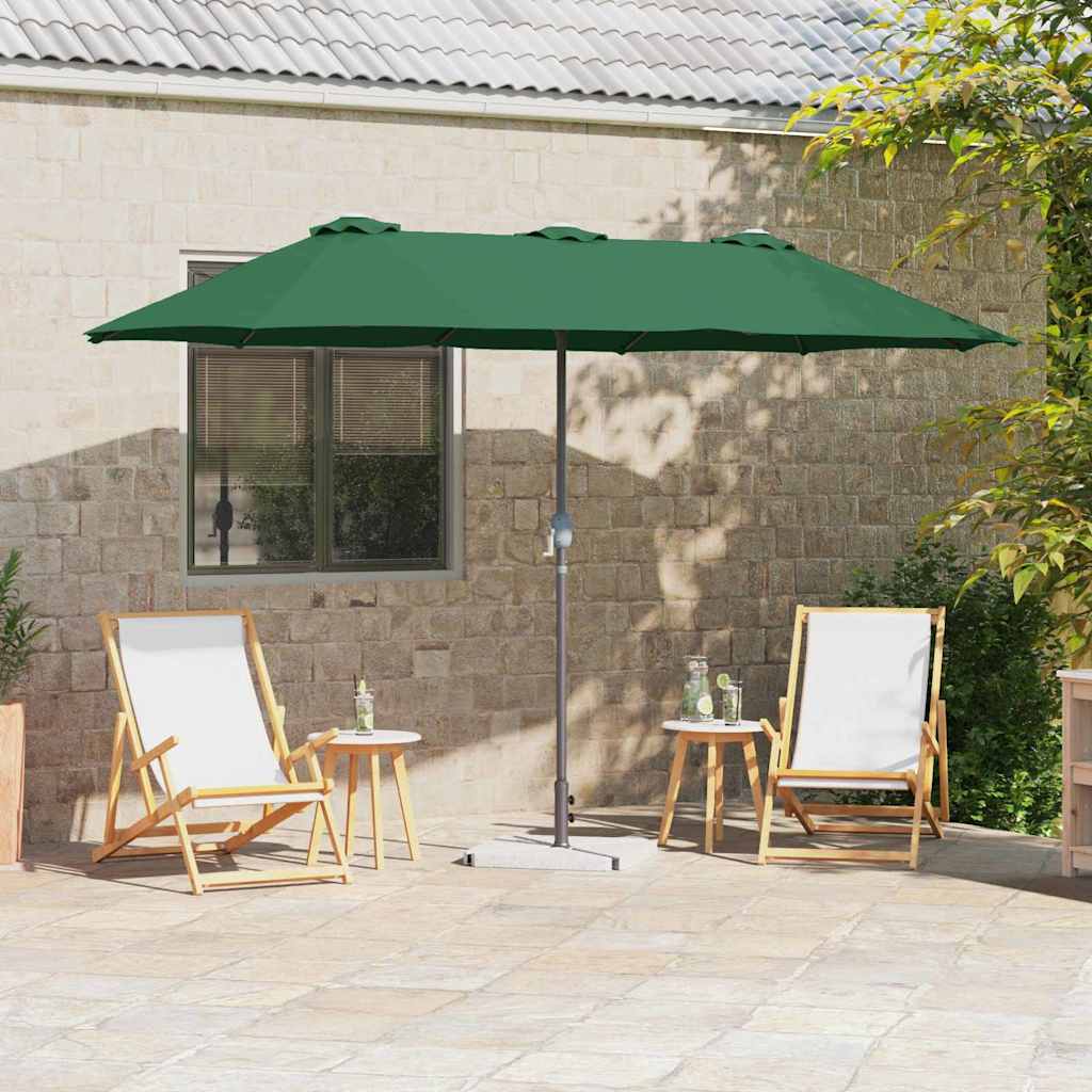 Gartenparasol Grün 370 x 197 x 239 cm Pulverbeschichteter Stahl