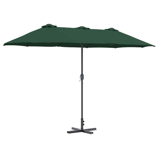 Gartenparasol Grün 370 x 197 x 239 cm Pulverbeschichteter Stahl