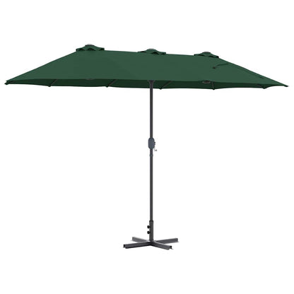 Gartenparasol Grün 370 x 197 x 239 cm Pulverbeschichteter Stahl