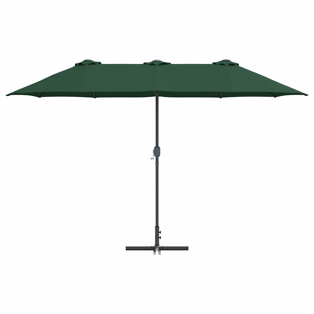 Gartenparasol Grün 370 x 197 x 239 cm Pulverbeschichteter Stahl