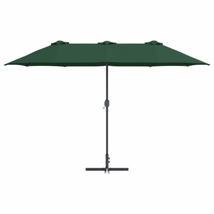 Gartenparasol Grün 370 x 197 x 239 cm Pulverbeschichteter Stahl
