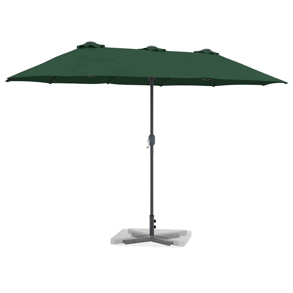 Gartenparasol Grün 370 x 197 x 239 cm Pulverbeschichteter Stahl