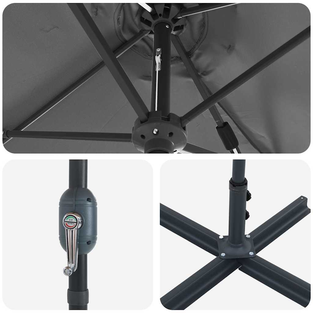 Gartenparasol Anthrazit 370 x 197 x 239 cm