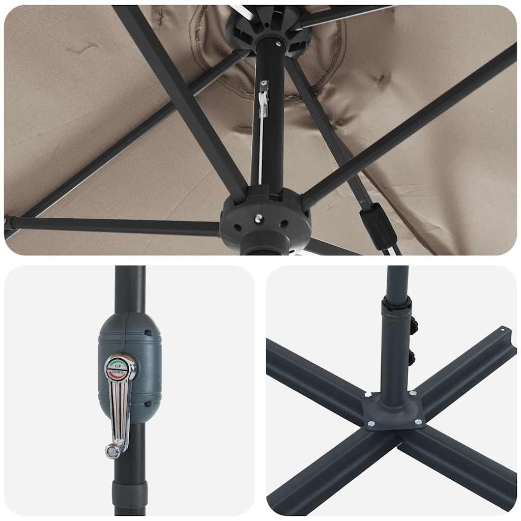 Gartenparasol Taupe 370 x 197 x 239 cm