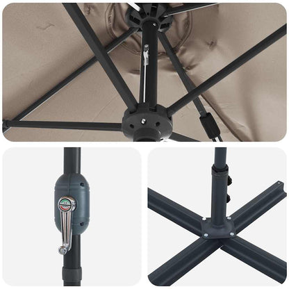 Gartenparasol Taupe 370 x 197 x 239 cm